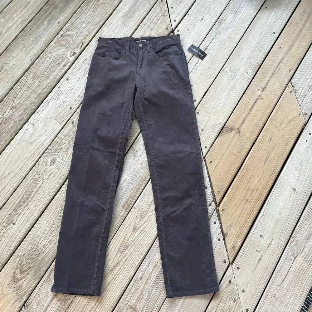 Michael Kors Women's Straight Leg Corduroy Pants Color Smoke Size 28. NEW